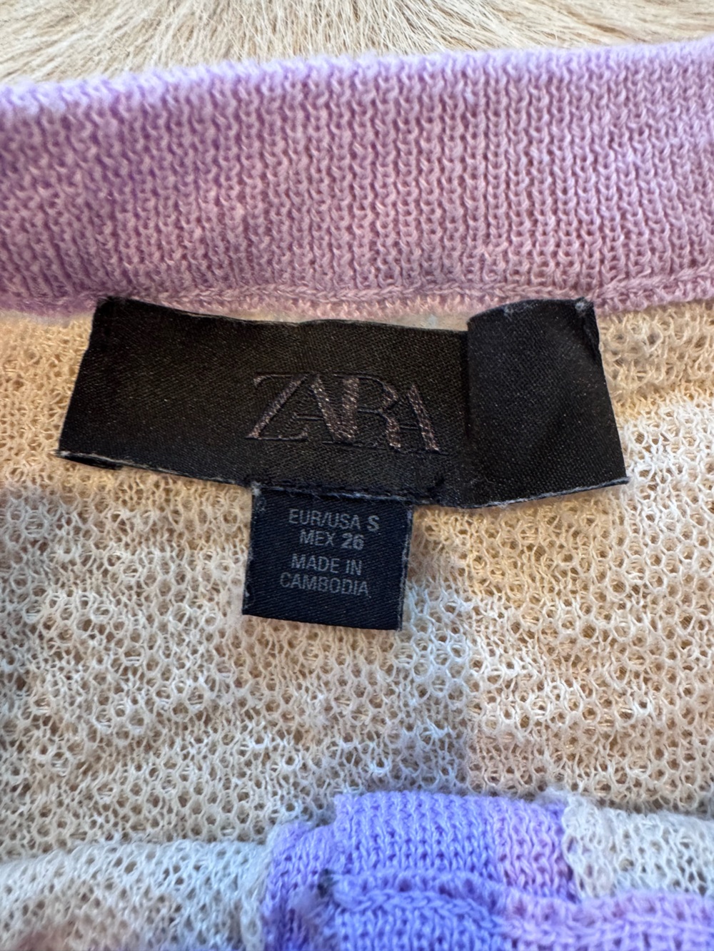 Zara Pastel Colorblock Open Knit Cardigan Size Small - Picture 6 of 10